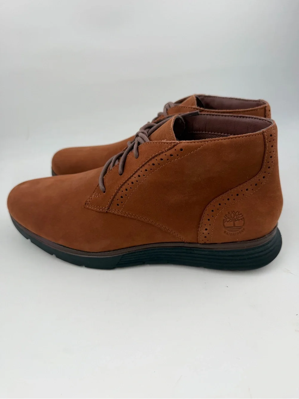 Timberland Mens Franklin Park - SZ 7- Brown Waterproof Suede Chukka Boots Shoes